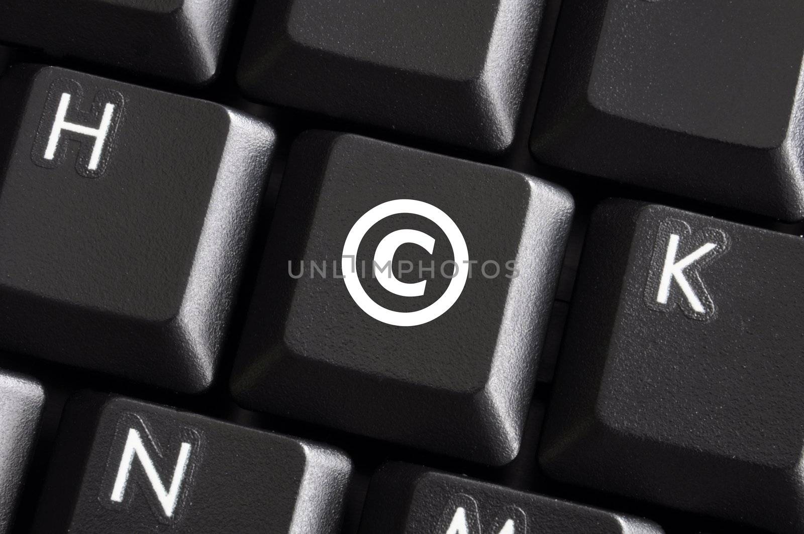 copyright concept with button on computer keyboard