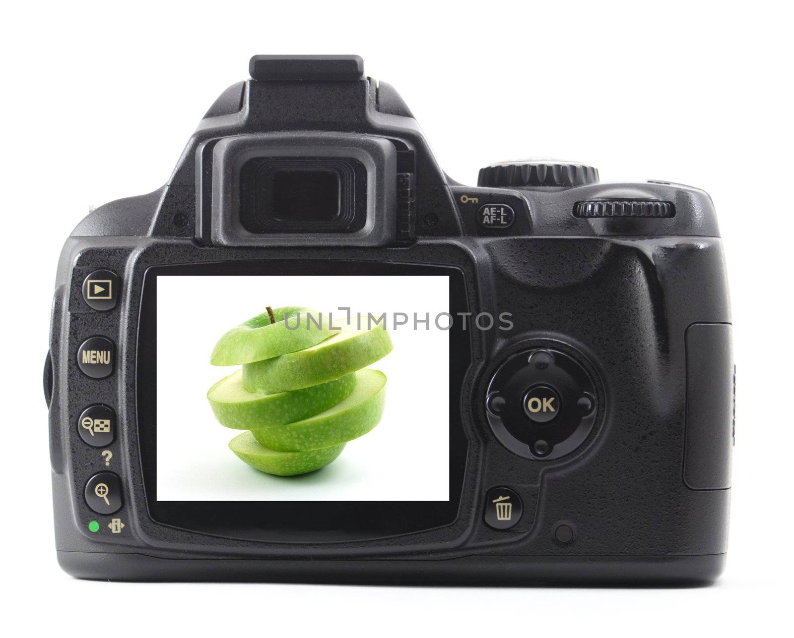 apple fruit in digital camera by gunnar3000