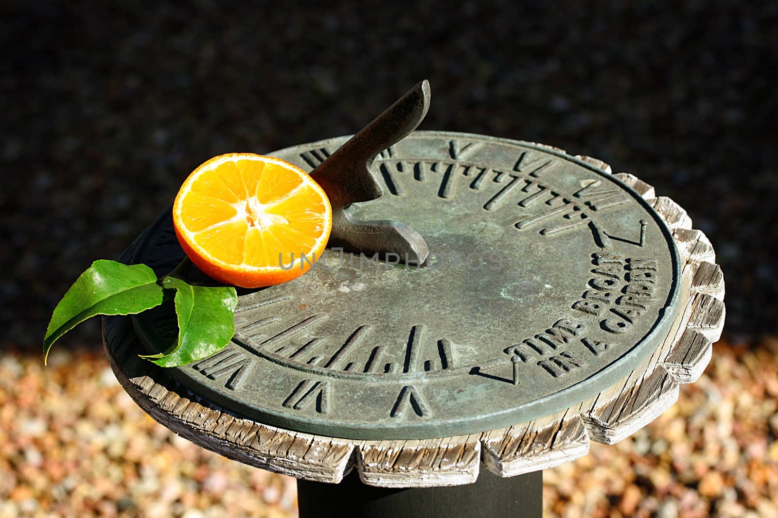 Tangerine with sundial by VIPDesignUSA