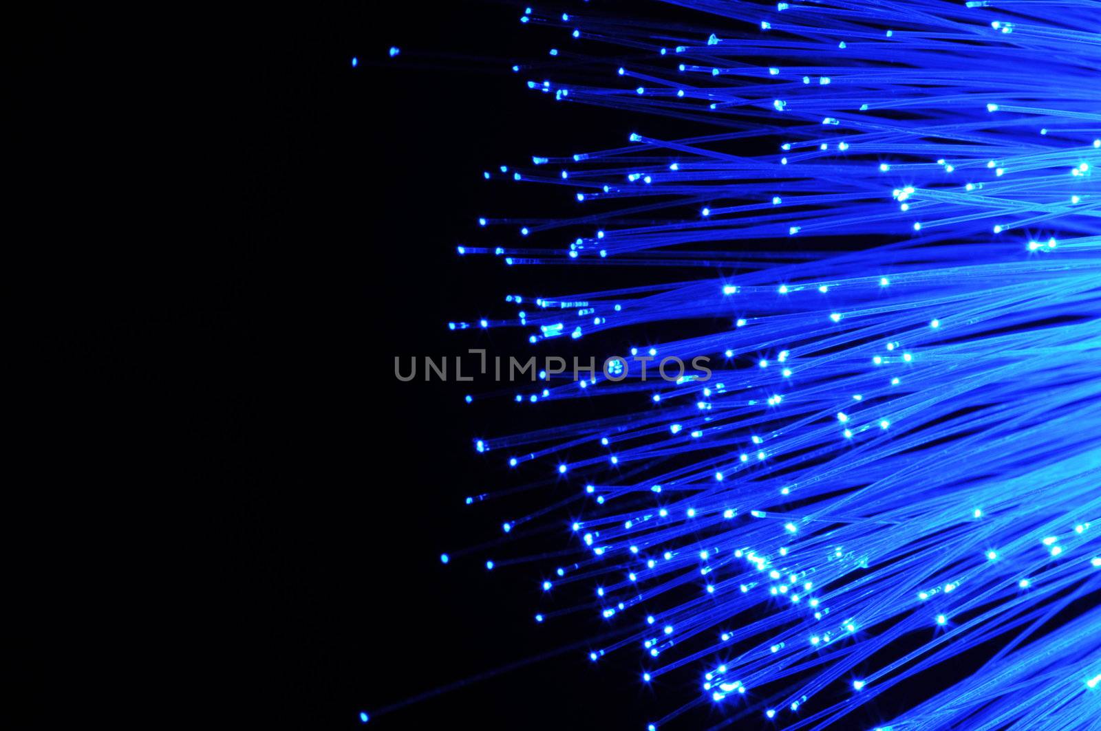 modern information technology concept with fiber optics