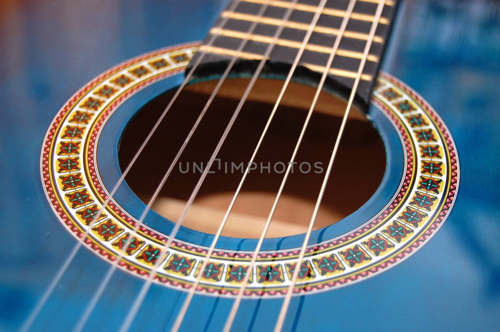 blue music guitar for playing party music by gunnar3000