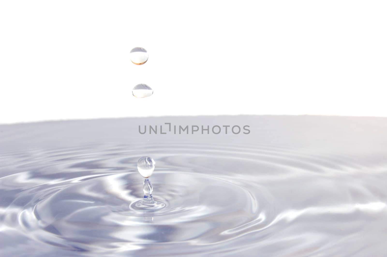 splashing water drop isolated on white background