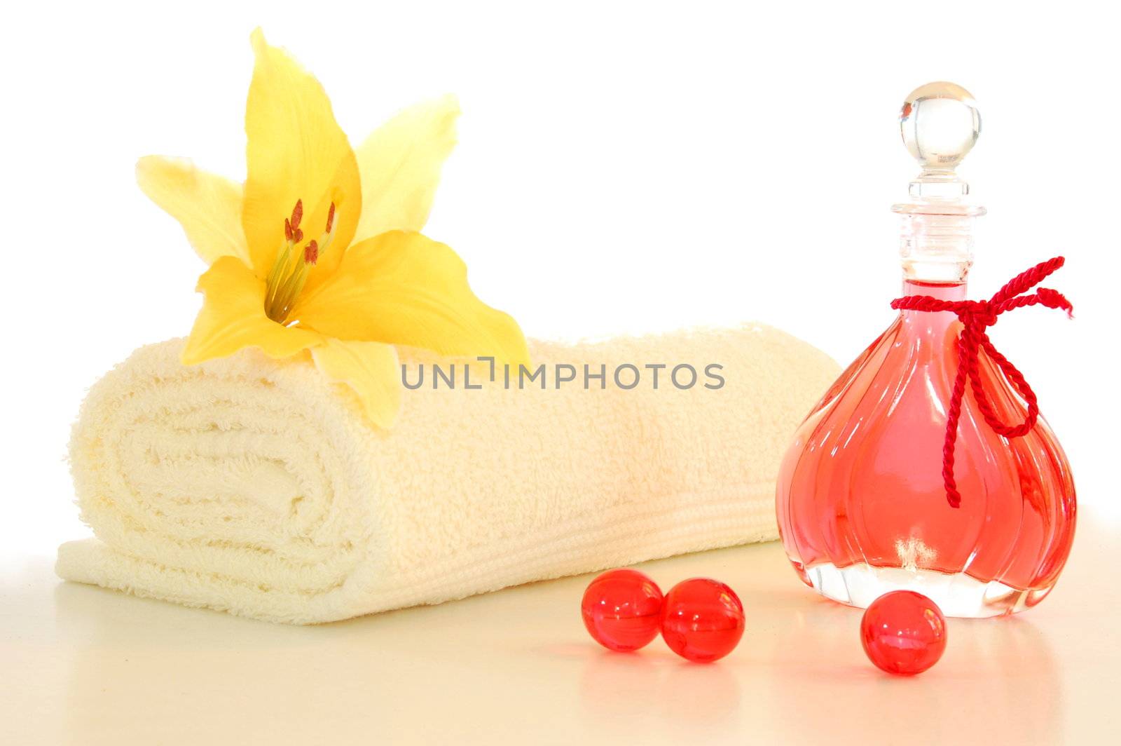 spa or wellness still life isoalted on white background