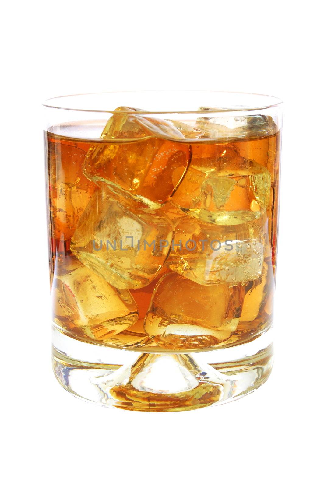 whisky or cola drink isolated on white background
