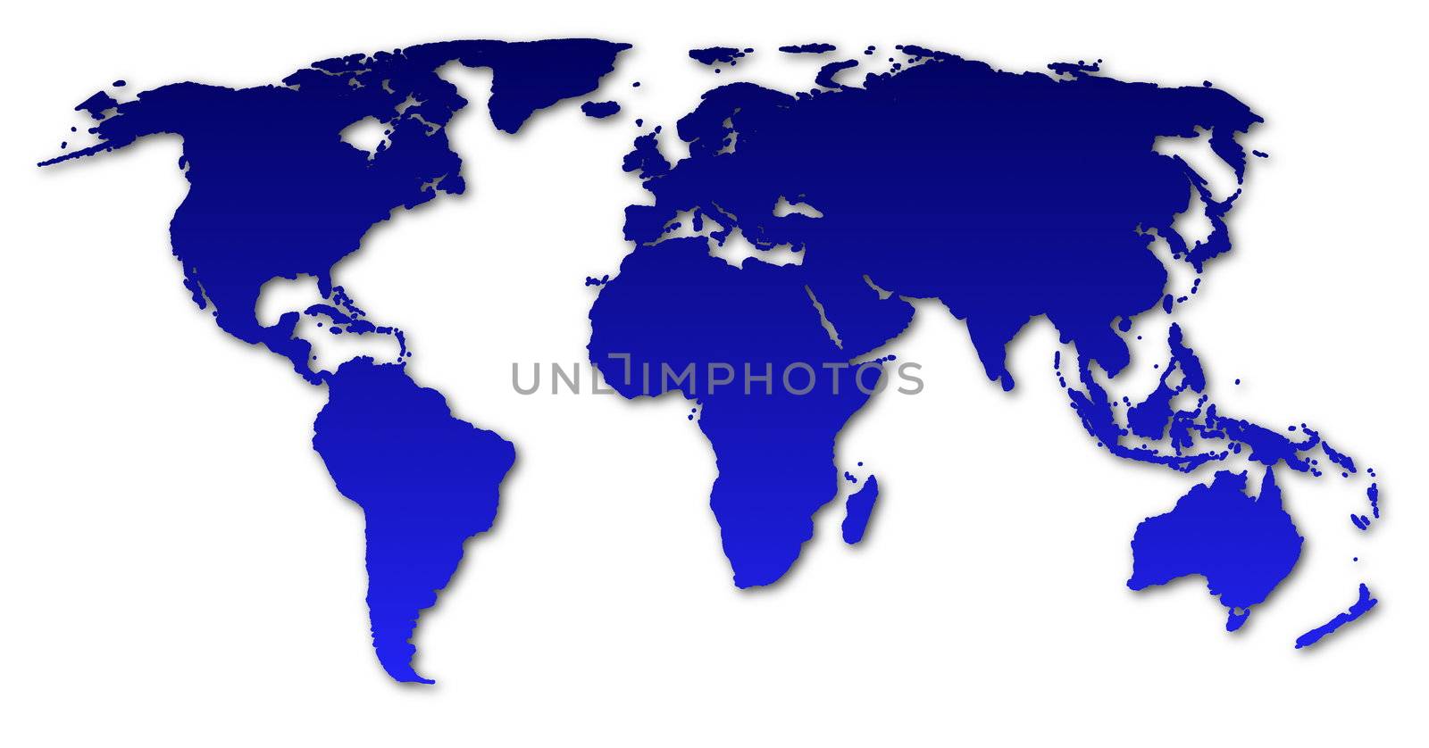 map of the world isolated on white background