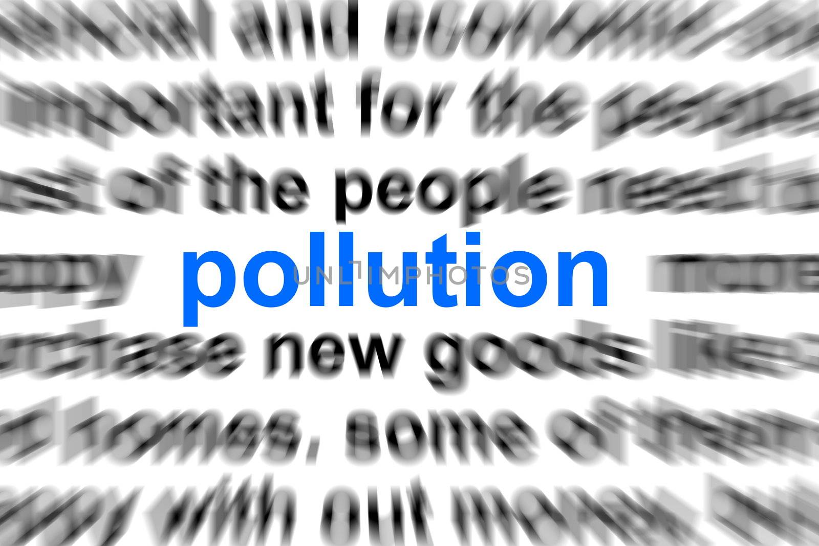 environment pollution concept with word in newspaper