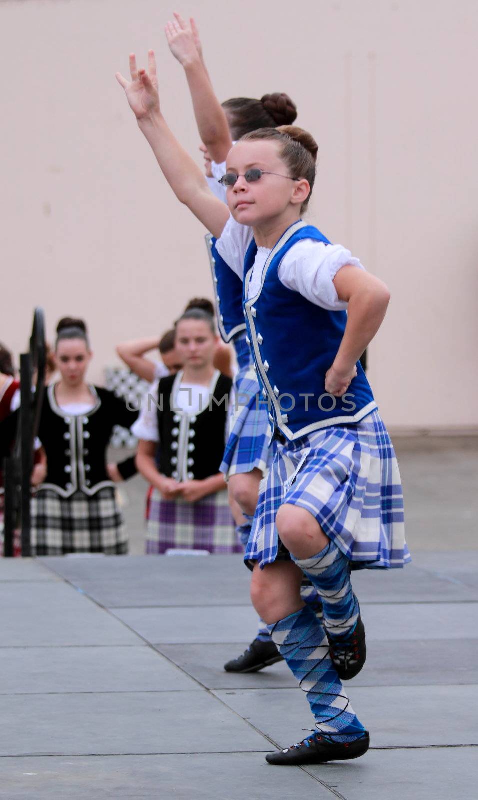 EDITORIAL ONLY VENTURA, CA, USA - October 11, 2009 - Girls performing at a dance competition at the Ventura Seaside Highland Games October 11, 2009 in Ventura, CA Where: Ventura, CA, USA