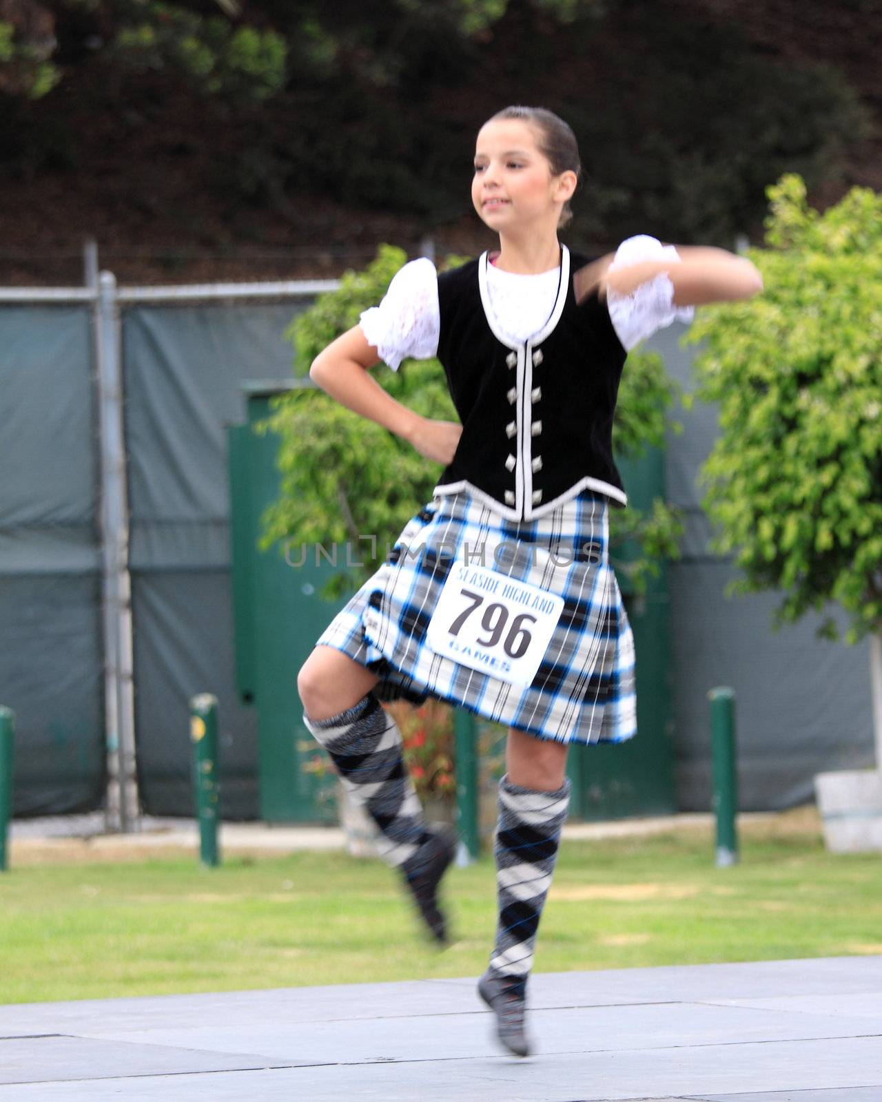 EDITORIAL ONLY VENTURA, CA, USA - October 11, 2009 - Girls performing at a dance competition at the Ventura Seaside Highland Games October 11, 2009 in Ventura, CA Where: Ventura, CA, USA