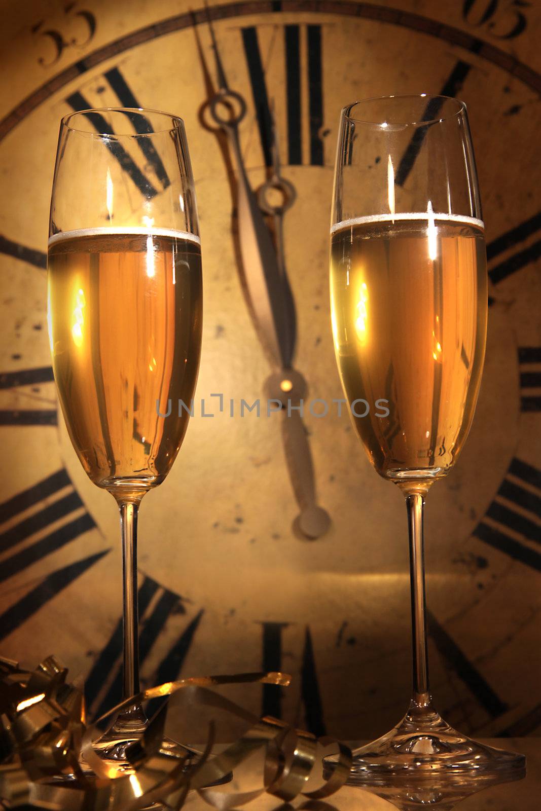  Glasses of Champagne ready to bring in the New Year