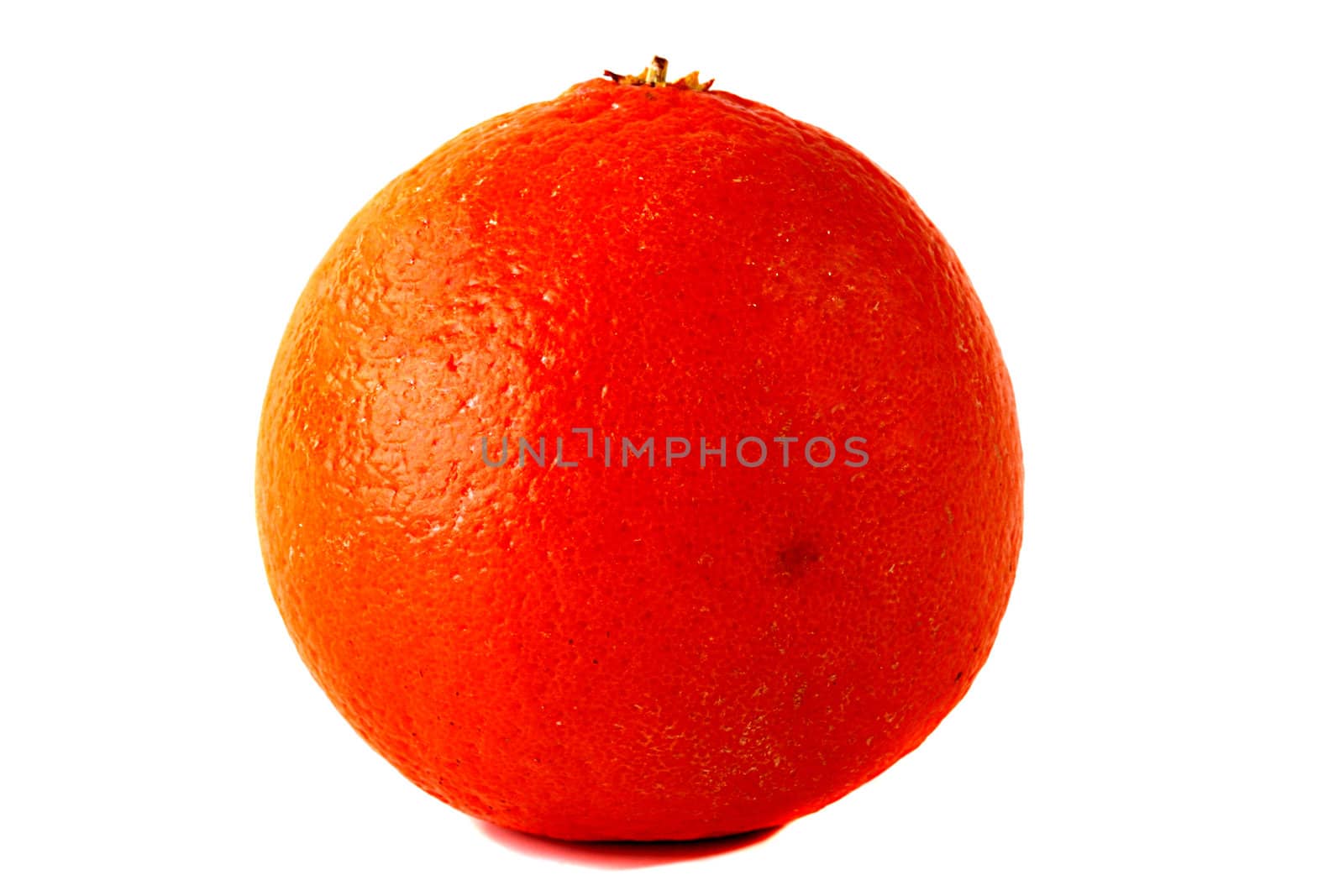 The whole orange tangerine on a white background.