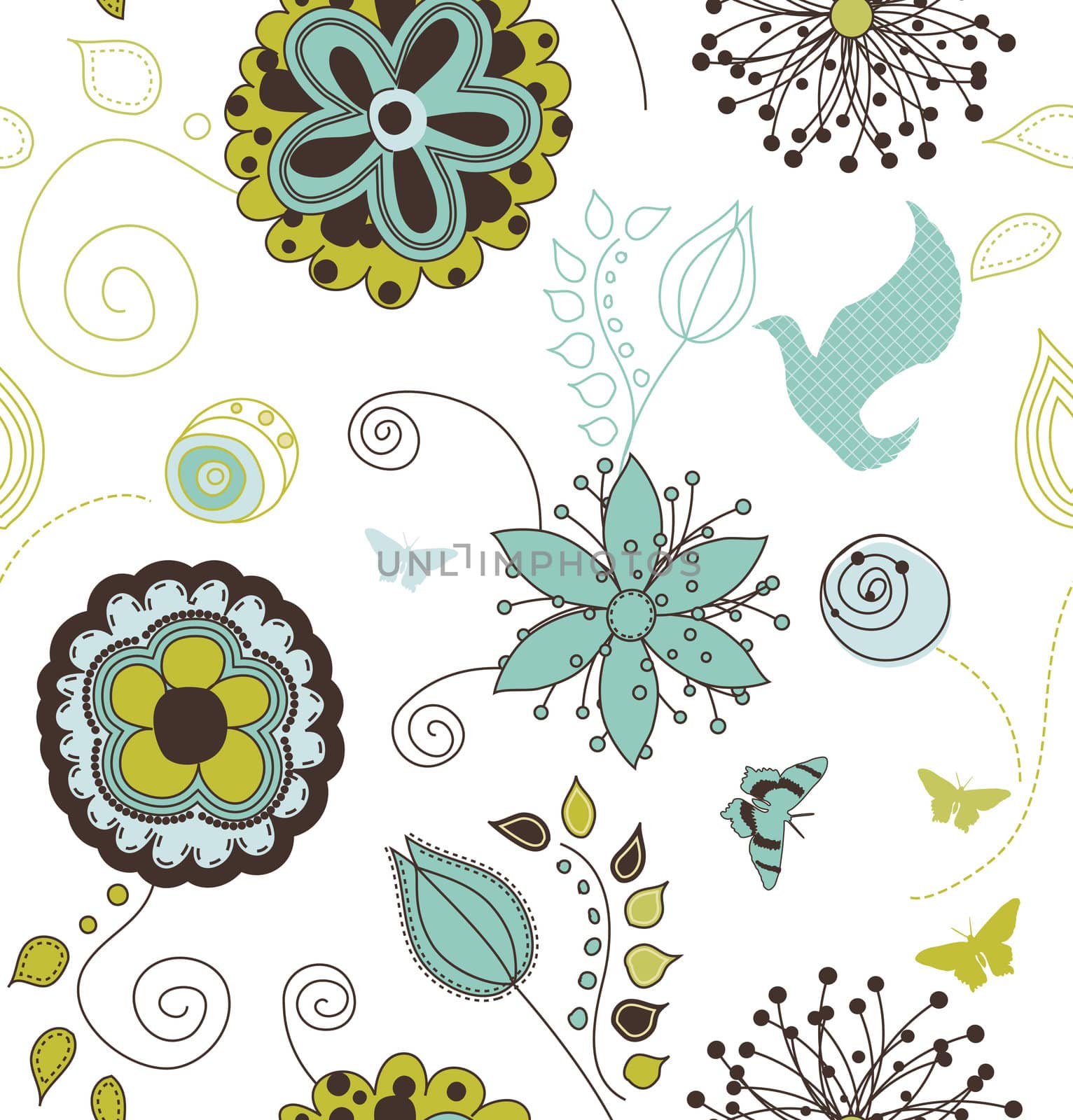 A cool retro floral pattern that is seamless, you can use it as a wallpaper or a wrapping paper. All objects are grouped logically in the vector file.