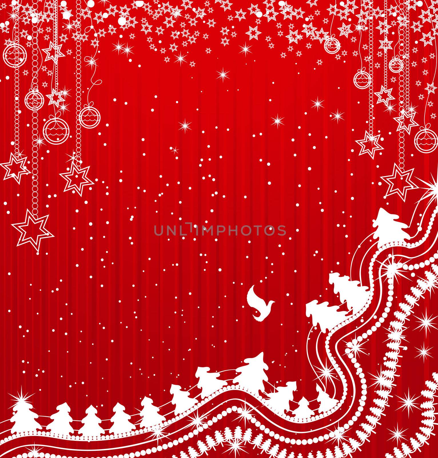 Beautiful and shiny Christmas day illustration. Can be used as background for your text. The vectorfile is easy to edit and objects are grouped in a logical manner.