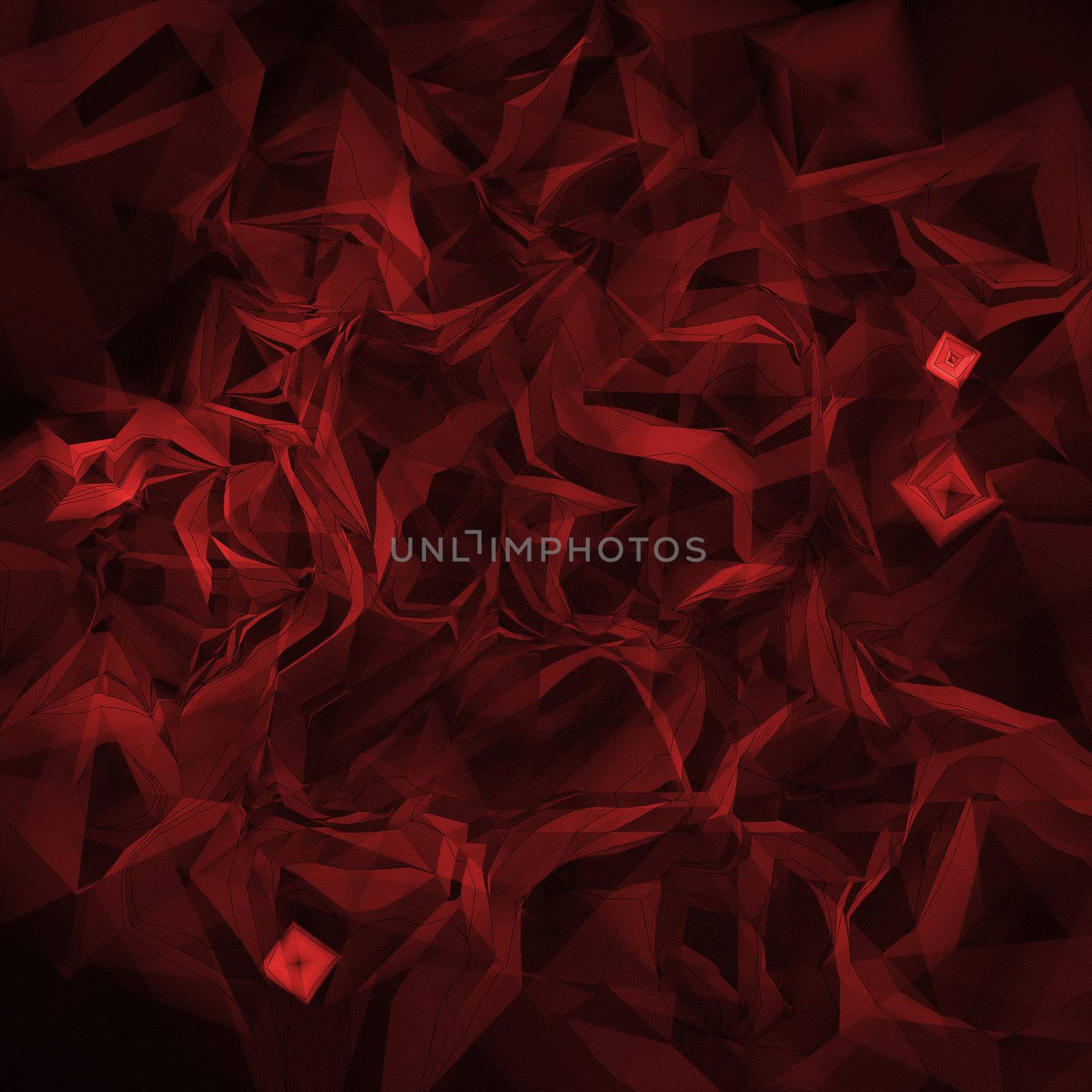 We see red abstract background with many breaks