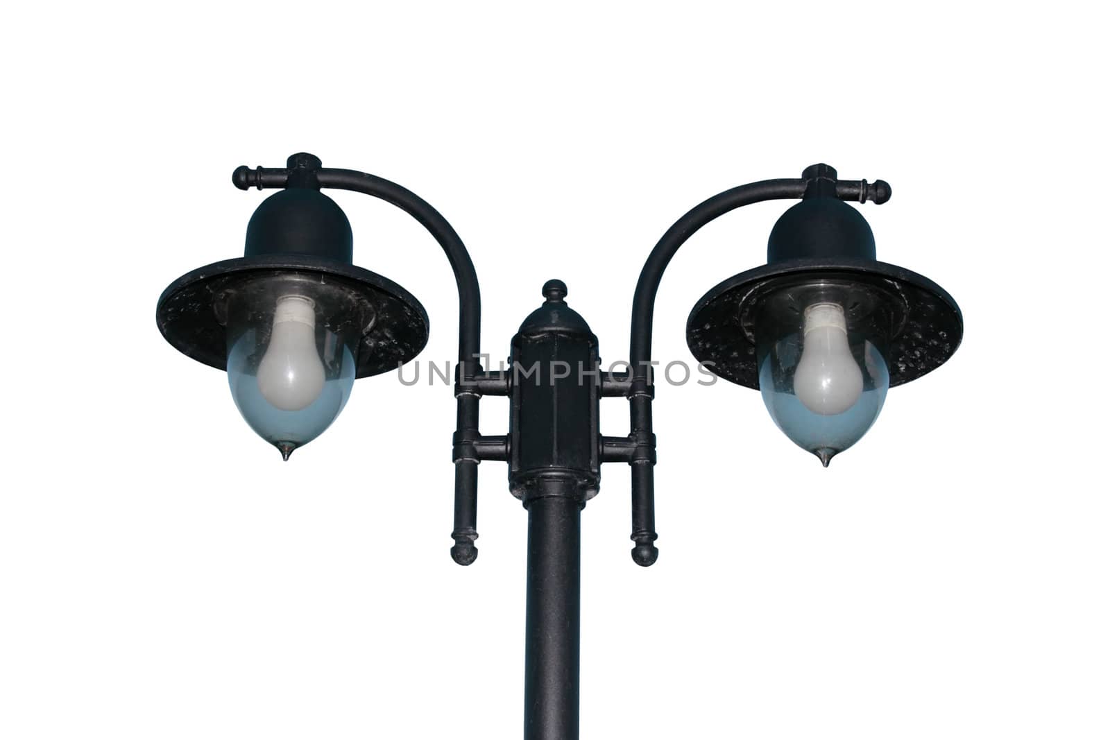irish street light isolated on white background with clipping path