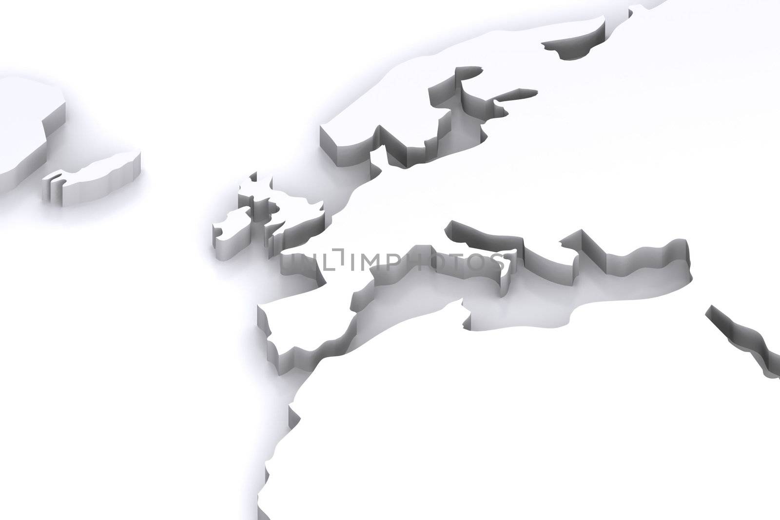 A 3d Rendered Illustration of a Map of Europe