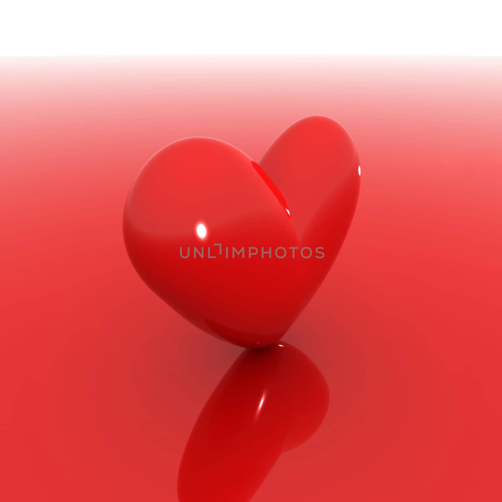 A Colourful 3d Rendered Red Heart Illustration