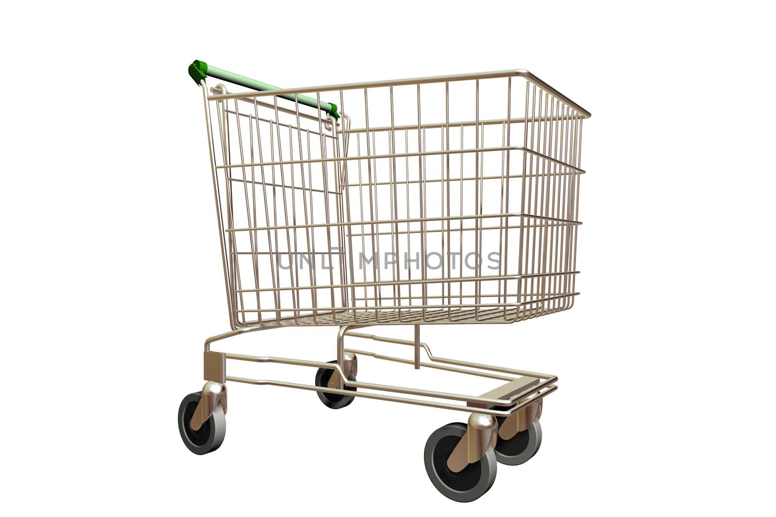 A Colourful 3d Rendered Shopping Trolley Illustration