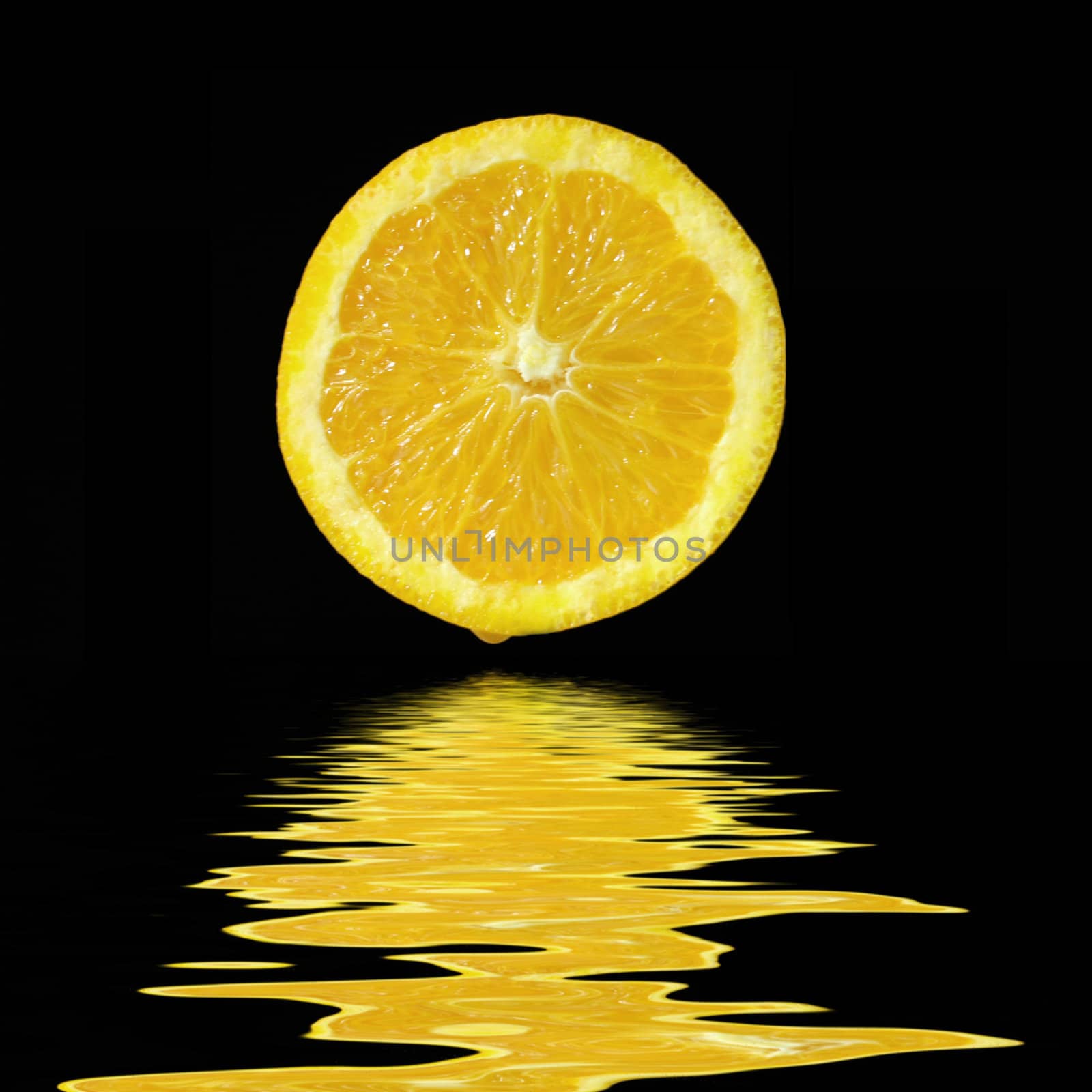 A Colourful Fruity Photo of Lemon Juice Reflections