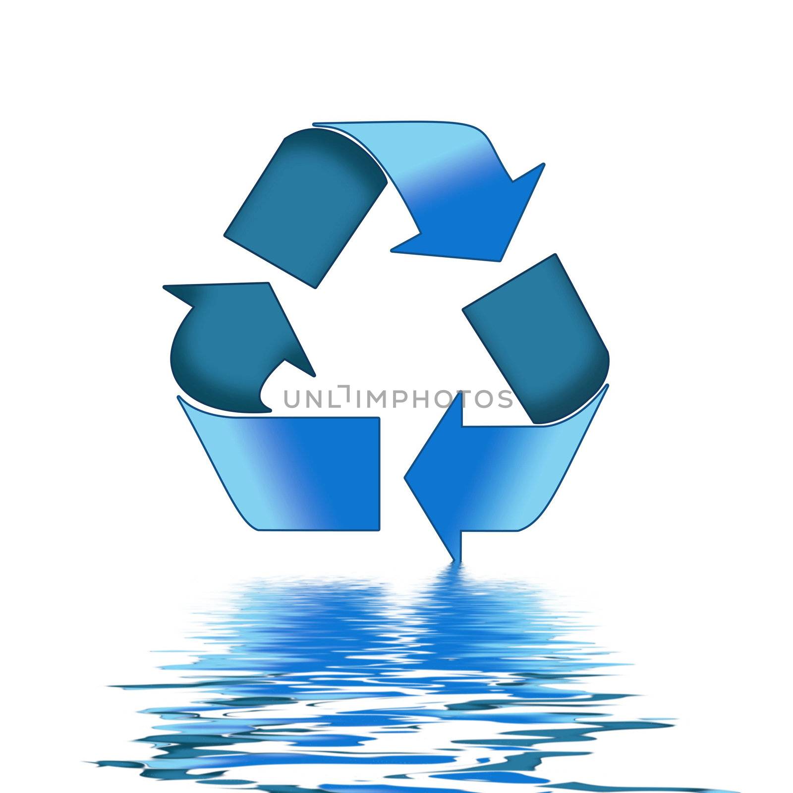 A Colourful Photoshop Recycle Sign Reflections Illustration