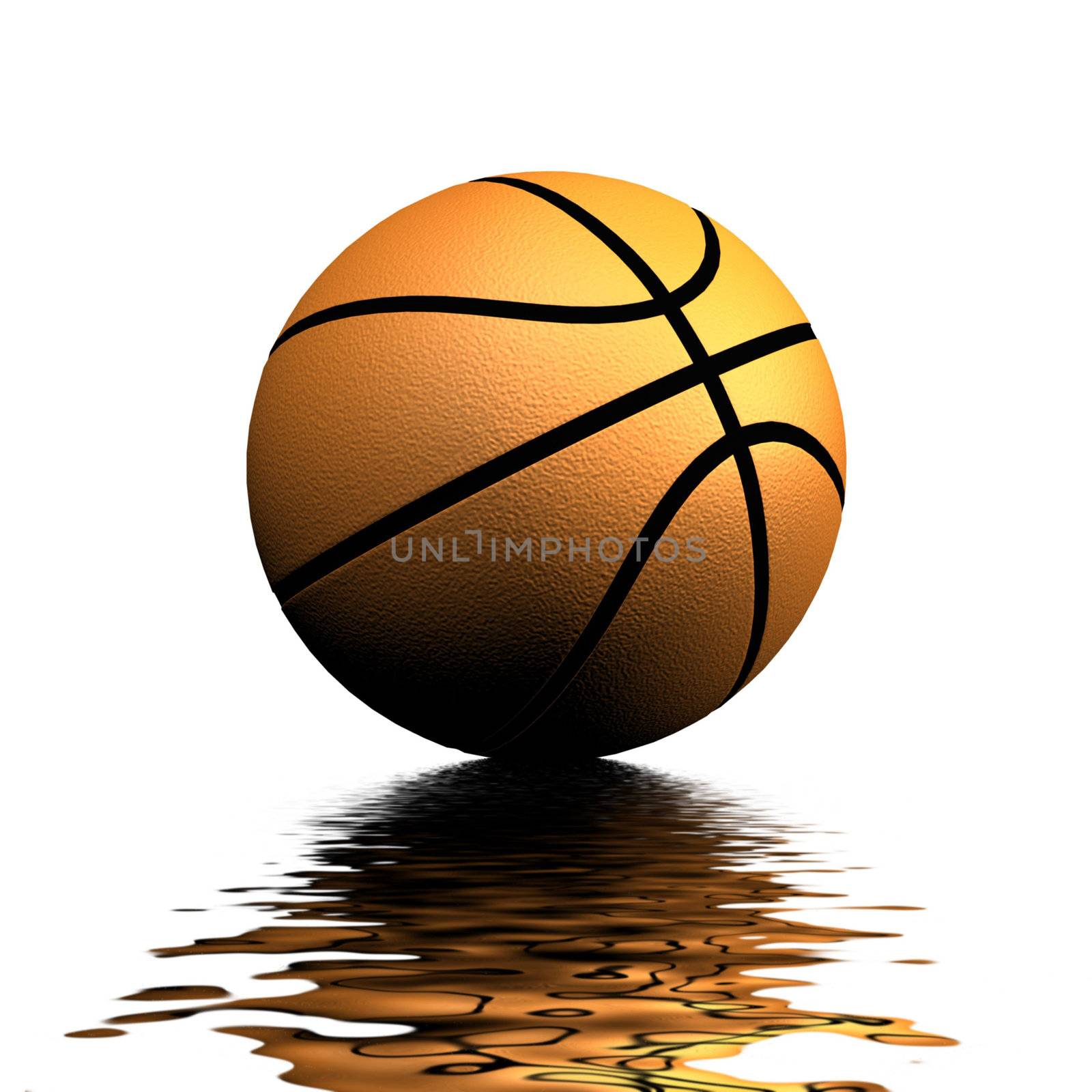 A Colourful 3d Rendered Basketball Reflections Illustration