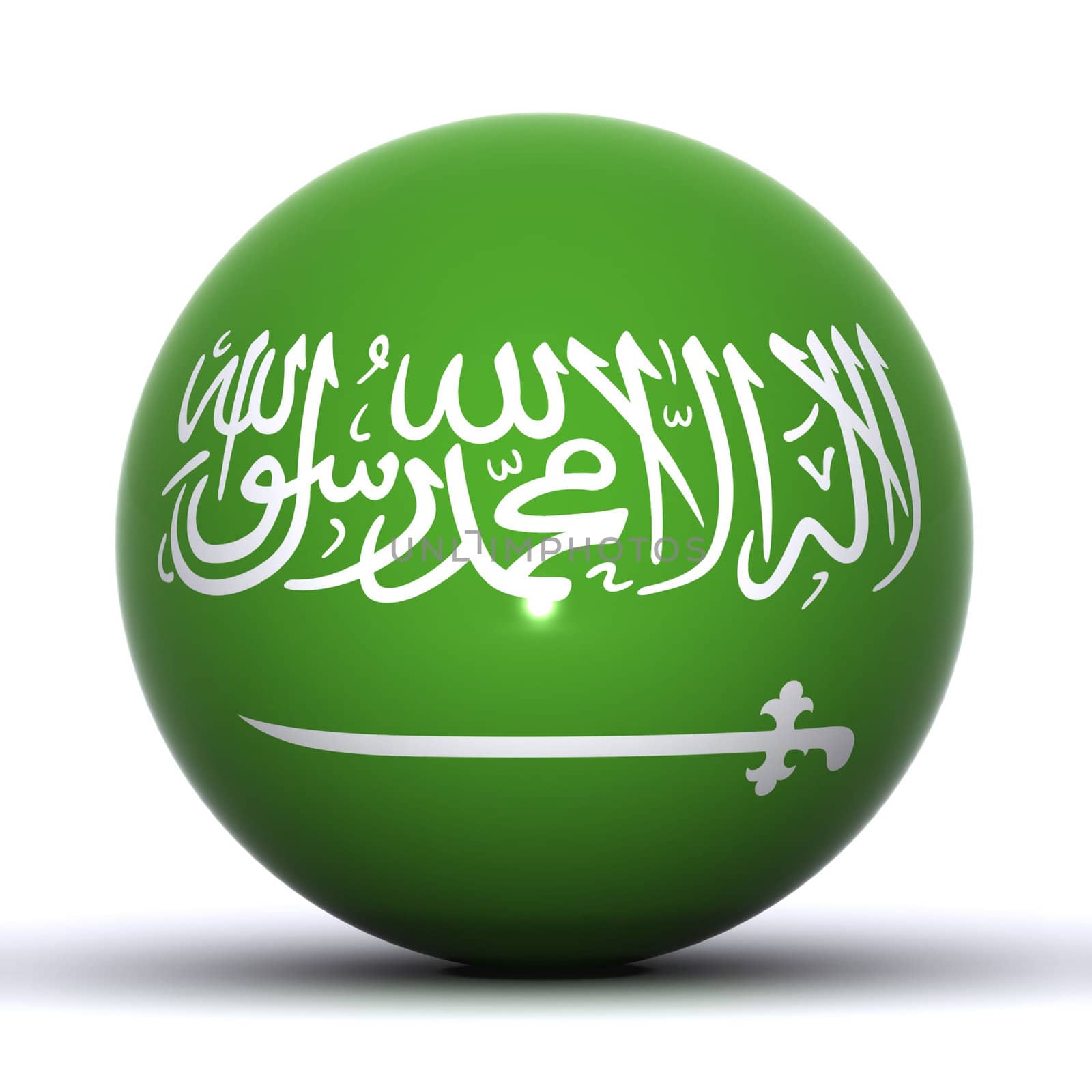 A Colourful 3d Rendered Saudi Flag Globe Illlustration