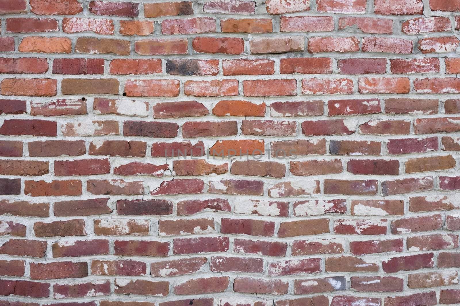 Several Rows of an Outside Red Brick Wall