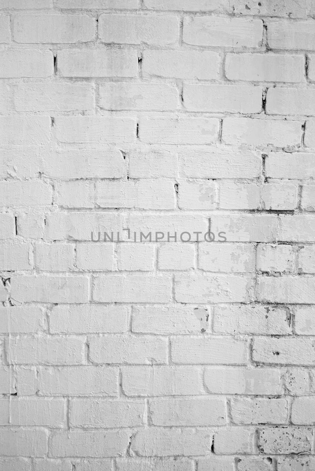 Background with old white painted brick wall