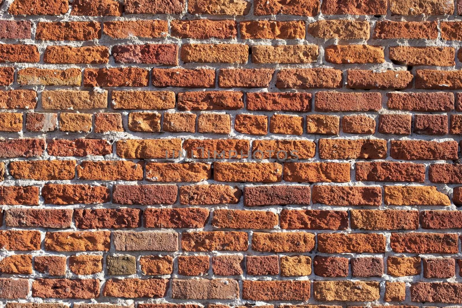 Closeup of an Outdoor Red Brick Wall