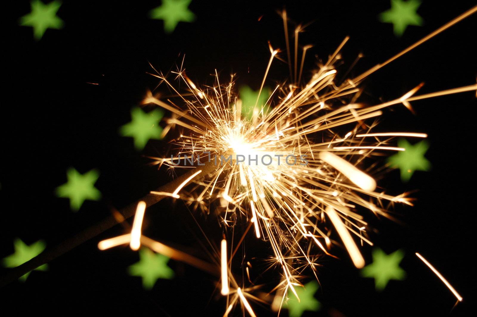 holiday or christmas sparkler for celebrating xmas