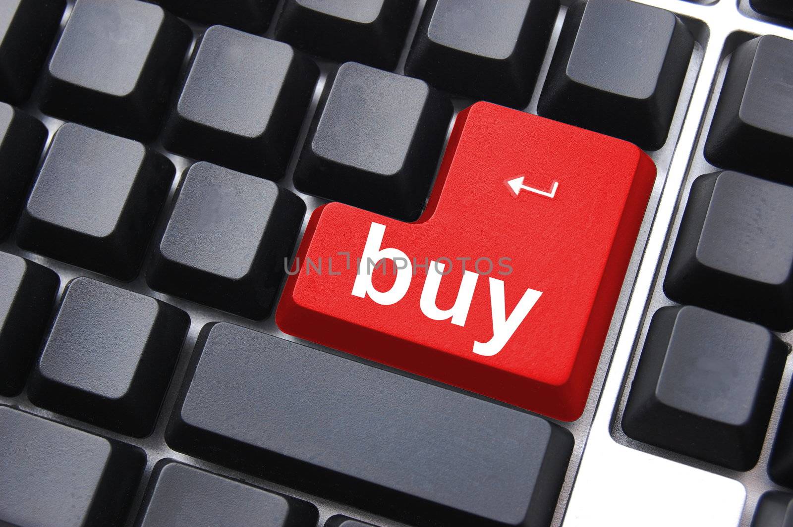 red buy button showing e commerce concept