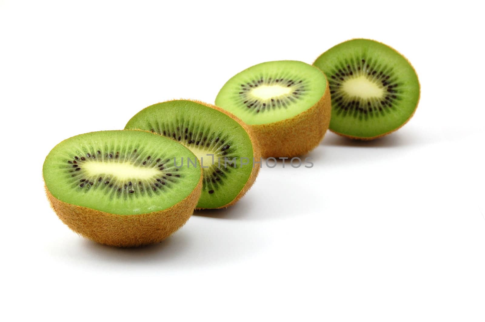 healthy green kiwi fruit isolated on white background