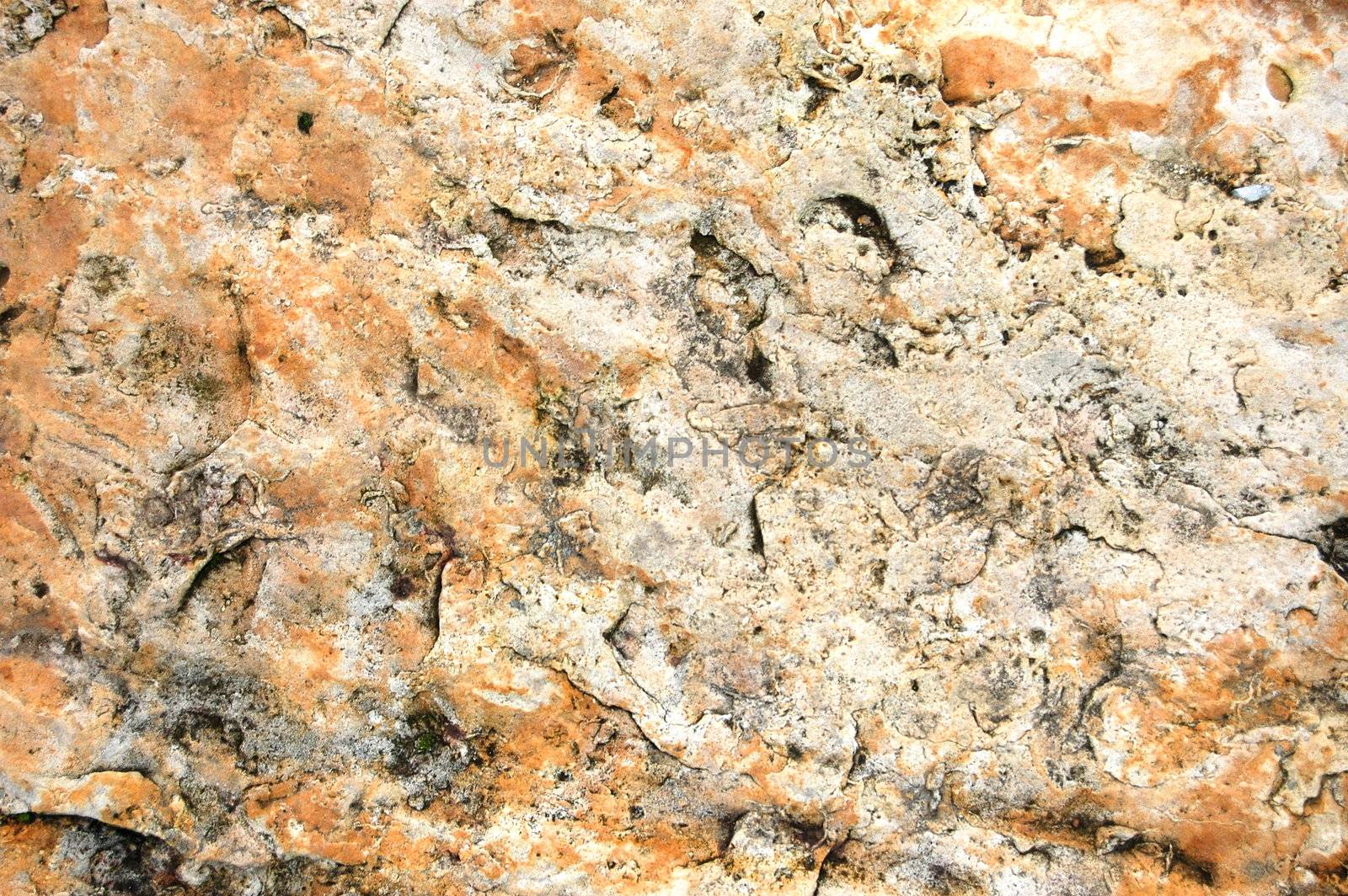 texture of a sandstone rock with reddish surface