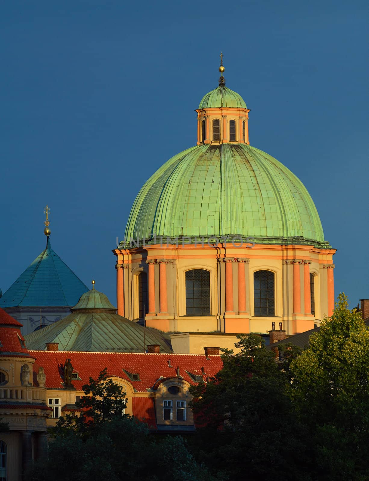 Photo of Prague. View on a quarter of old city. Summer evening.