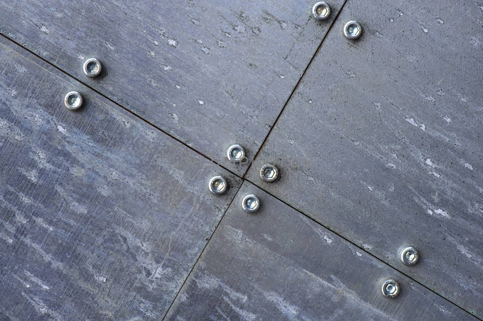 Metal structure with the shaped pattern. A close up