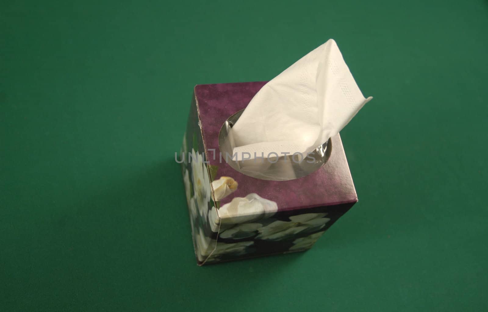 A box of tissues seen from a top view