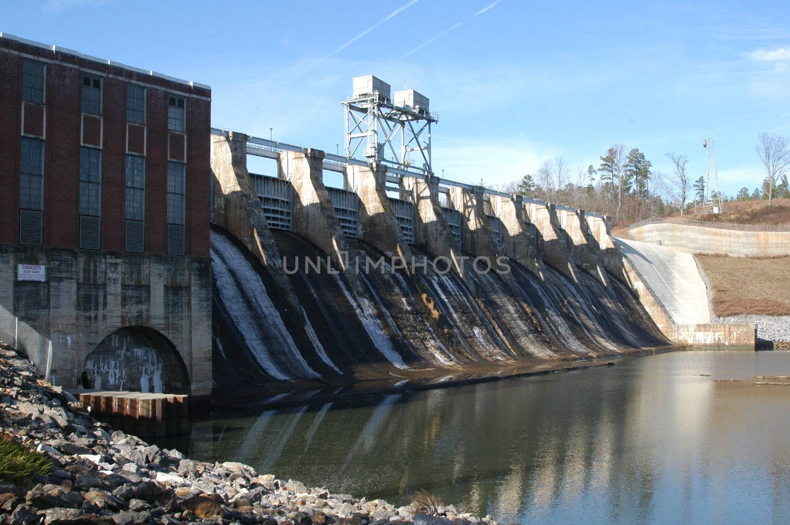 Dam along the river in North Carolina