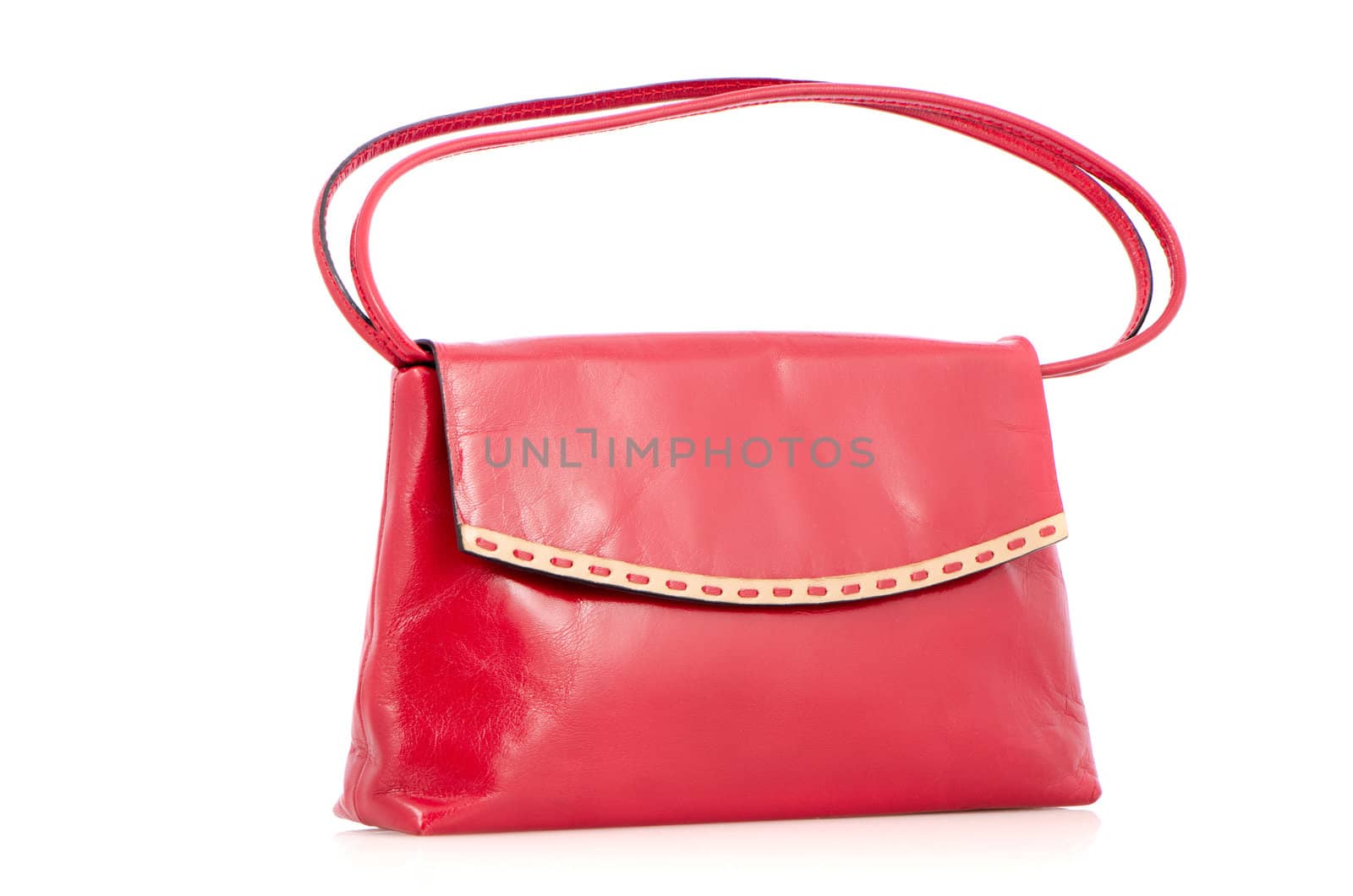 Woman red bag isolated on the white background.