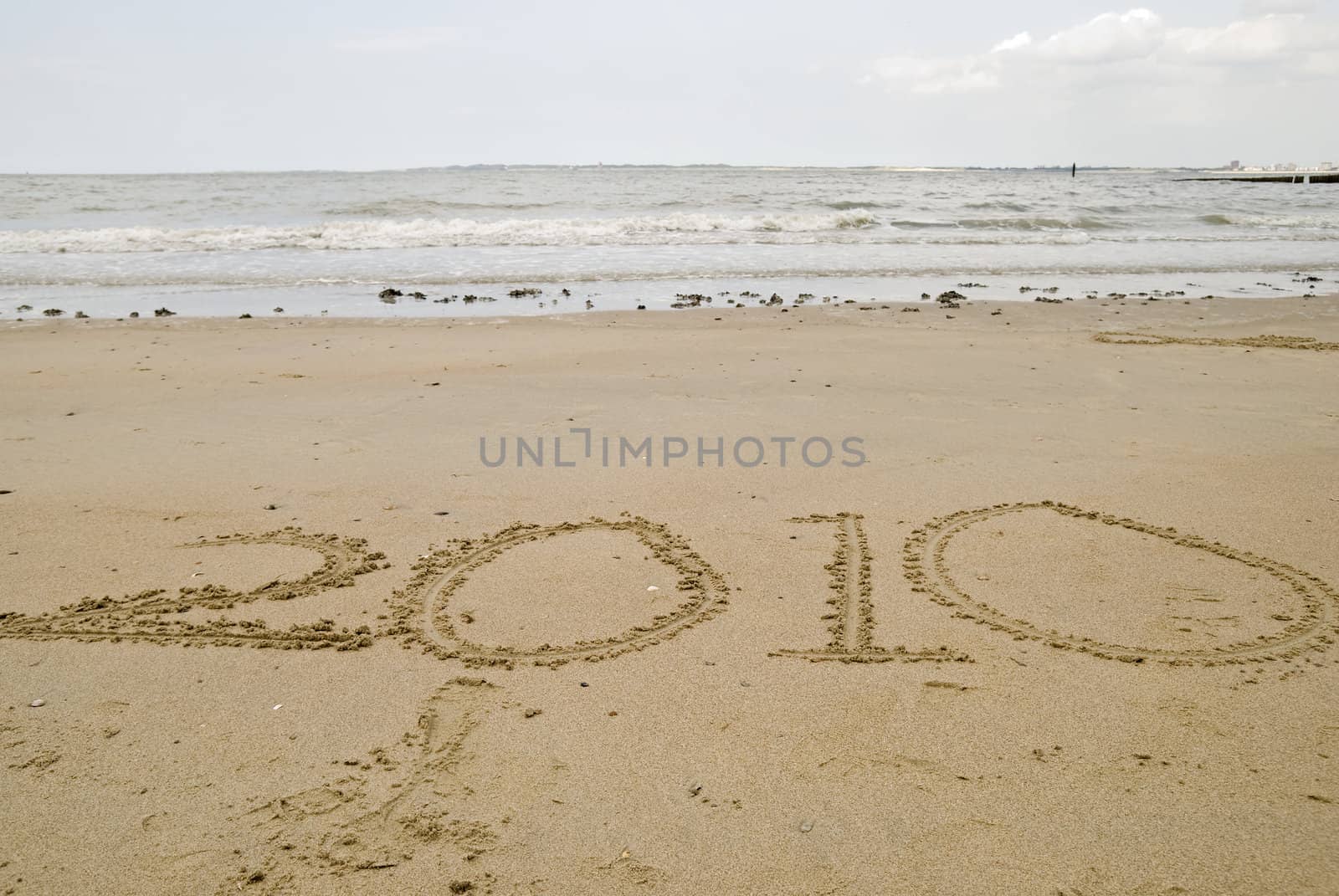 2010 written in the sand. by Gertje