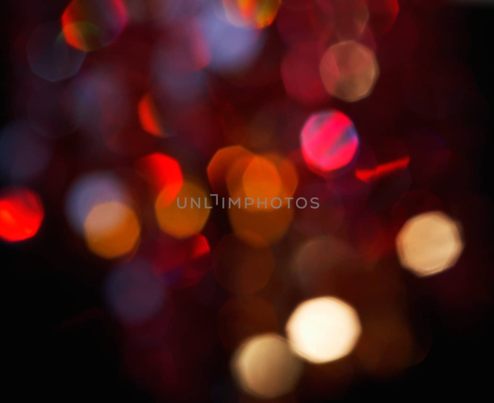 Defocus of red  lights. Image is blurry and grainy.