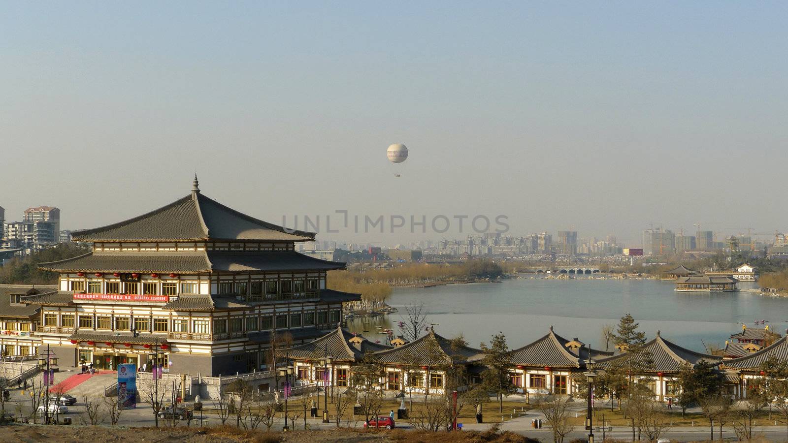 Downtown skyline of the Xian city of China