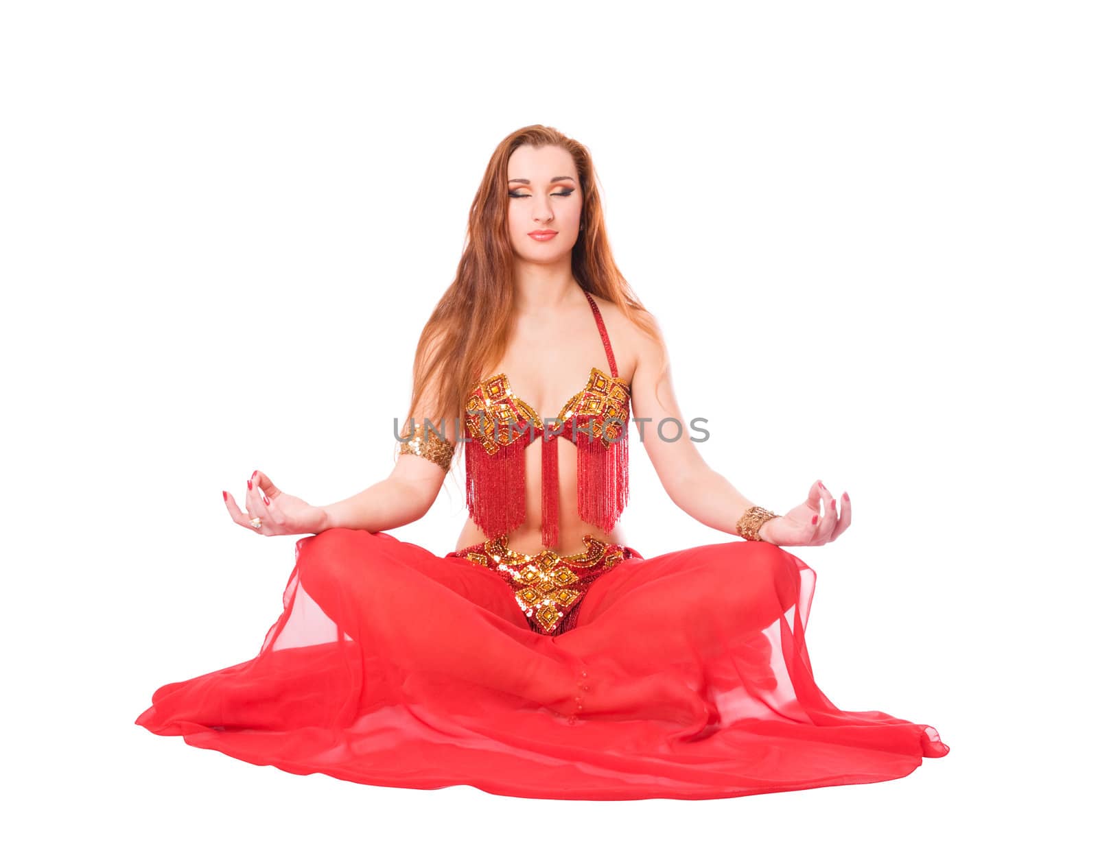 Young woman meditating by rozhenyuk