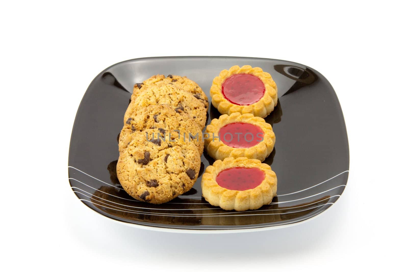 cookies on plate isolated on white backgrounds