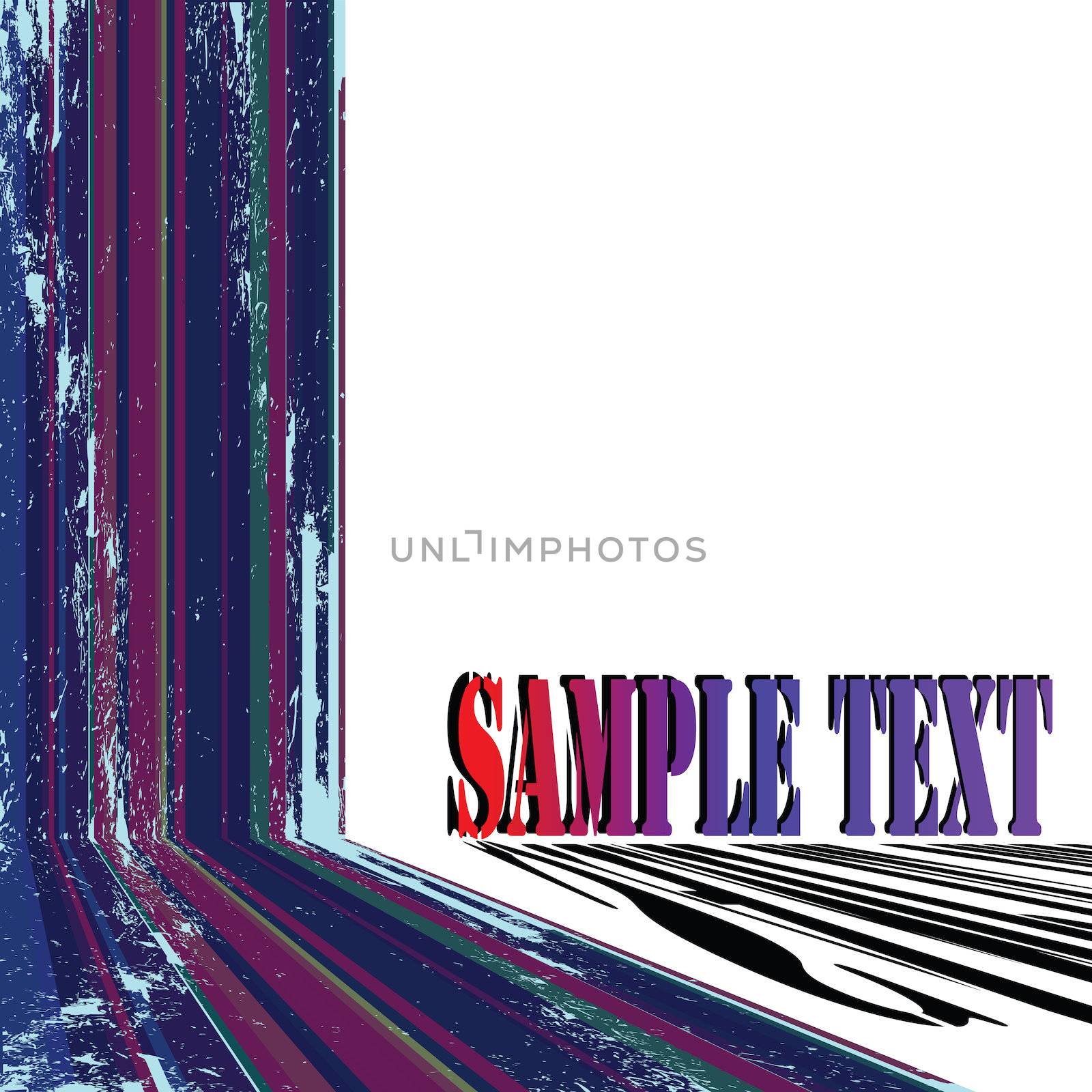 Abstract sample text card with grunge stripes