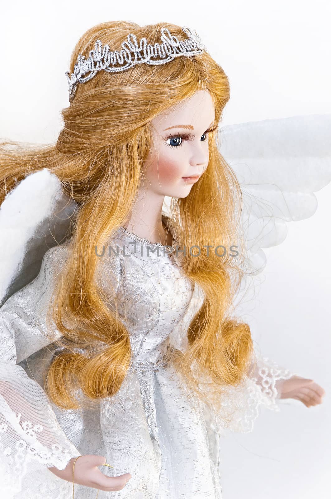 Beautiful Christmas Angel isolated on white background