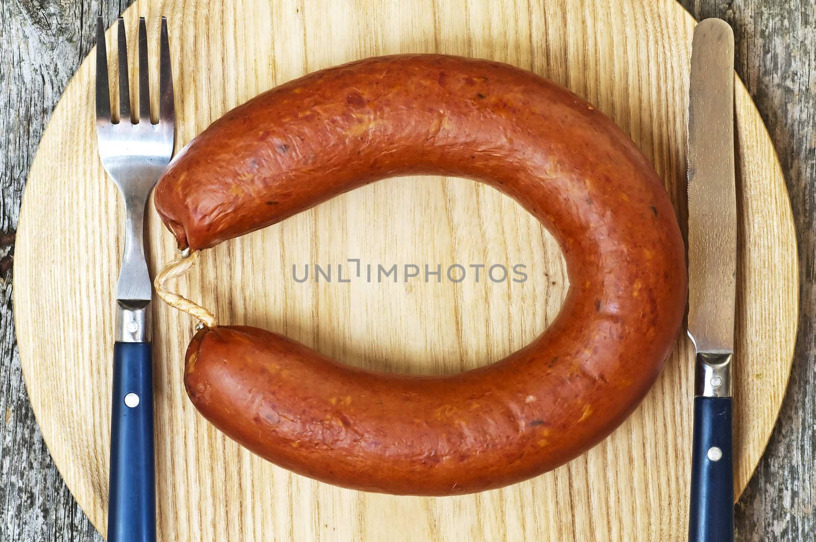 smoked spicy Polish sausage Kielbasa