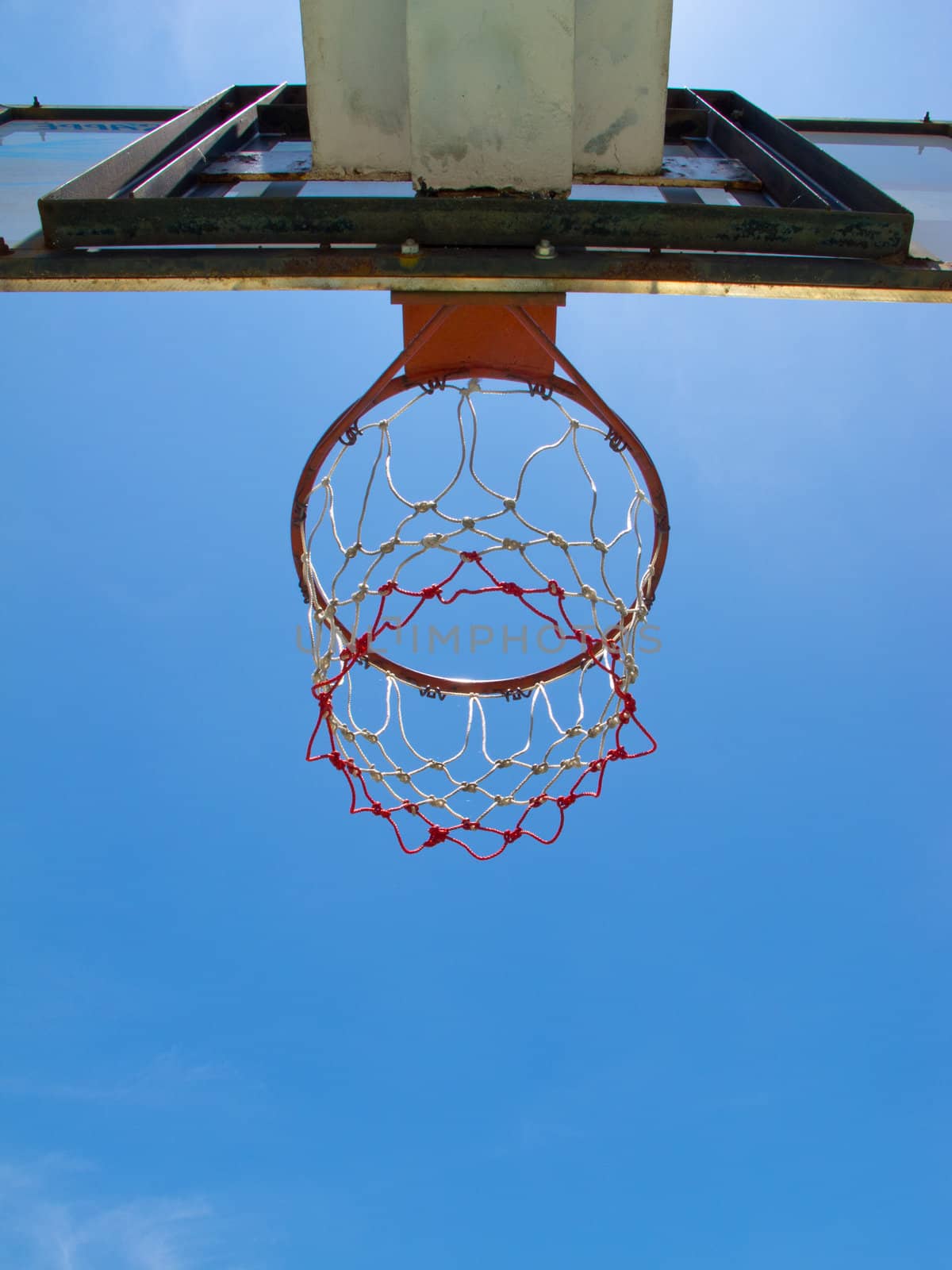 a basketball's hoop in very hot day.