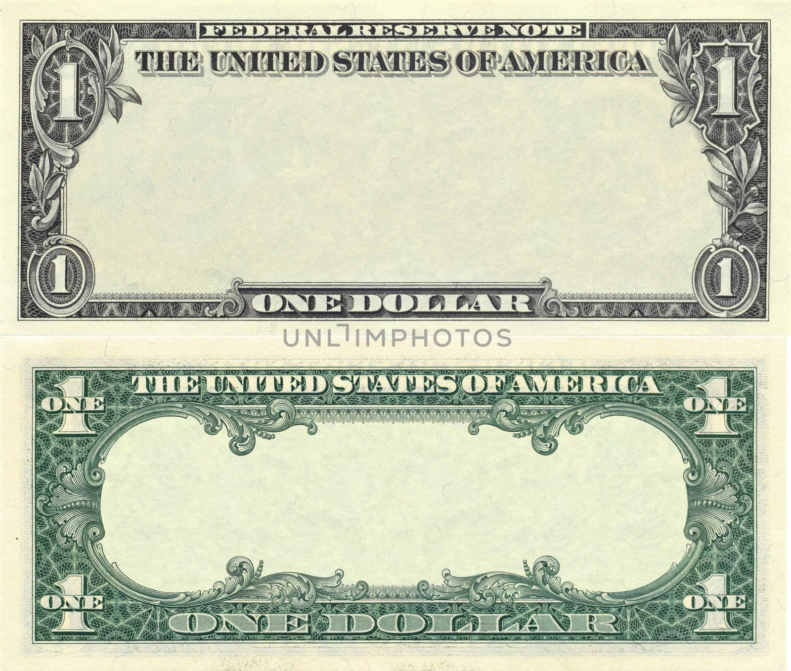 Clear 1 dollar banknote pattern for design purposes