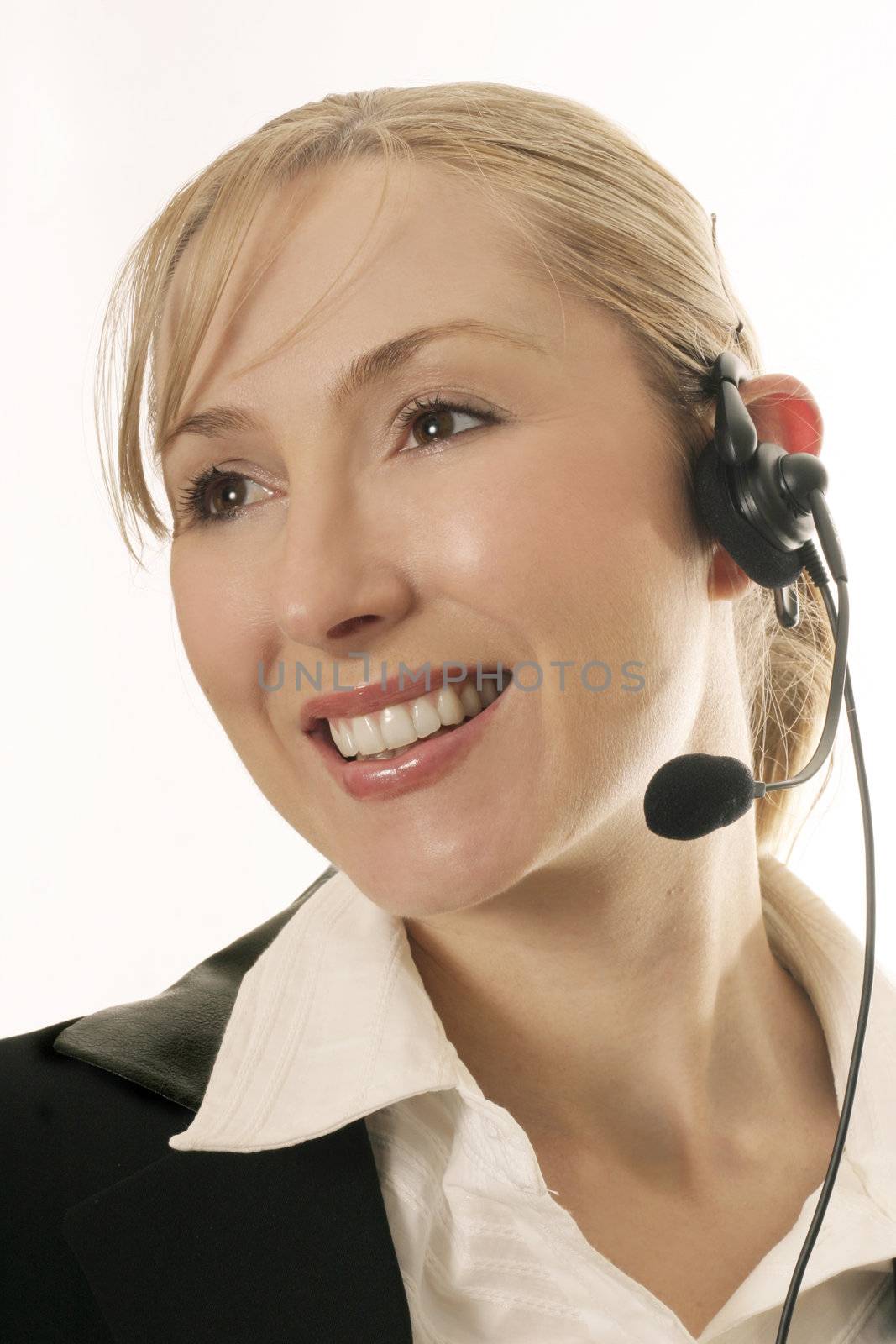 Friendly telephonist or help desk personnel