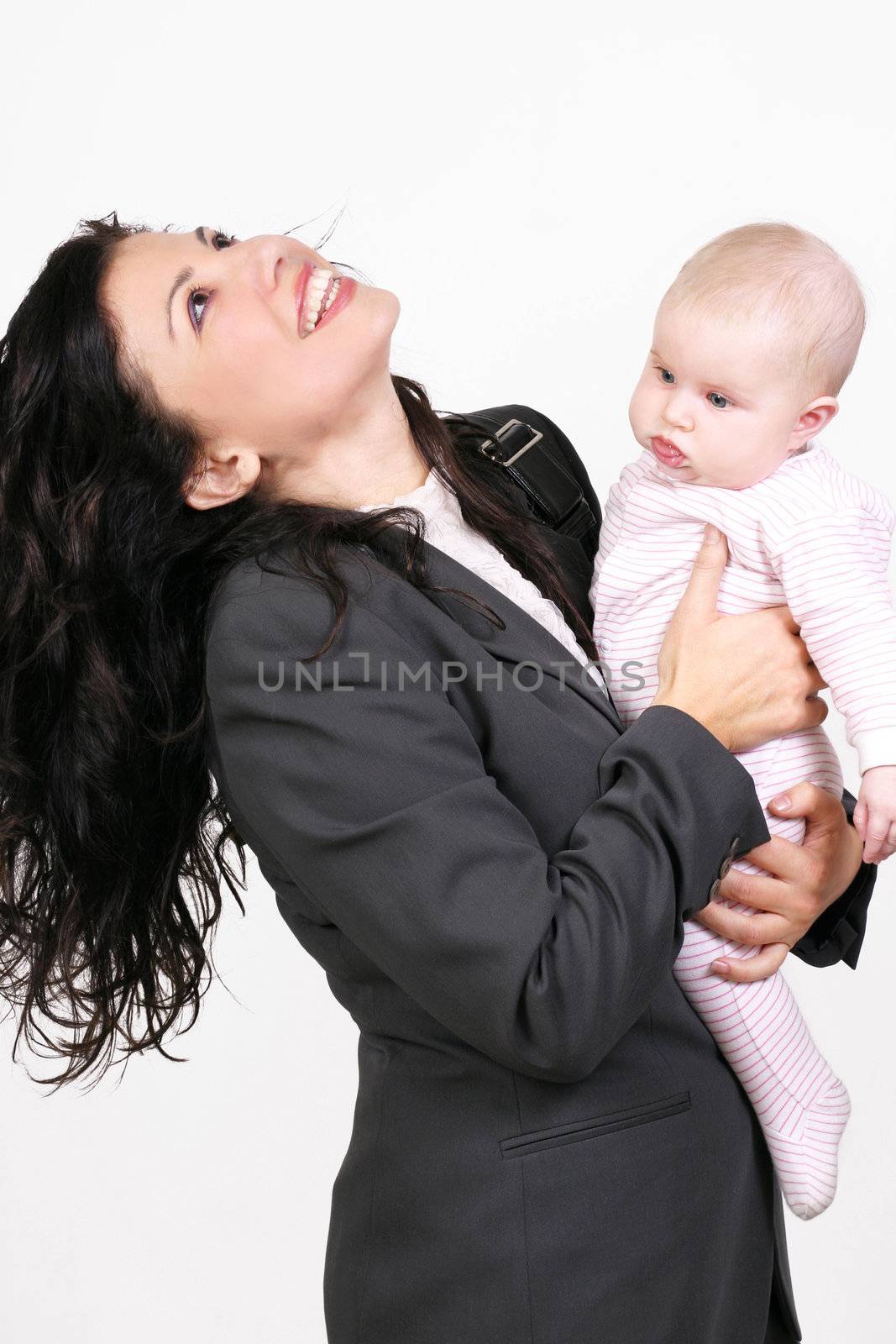 Cheerful Mother and Baby by lovleah