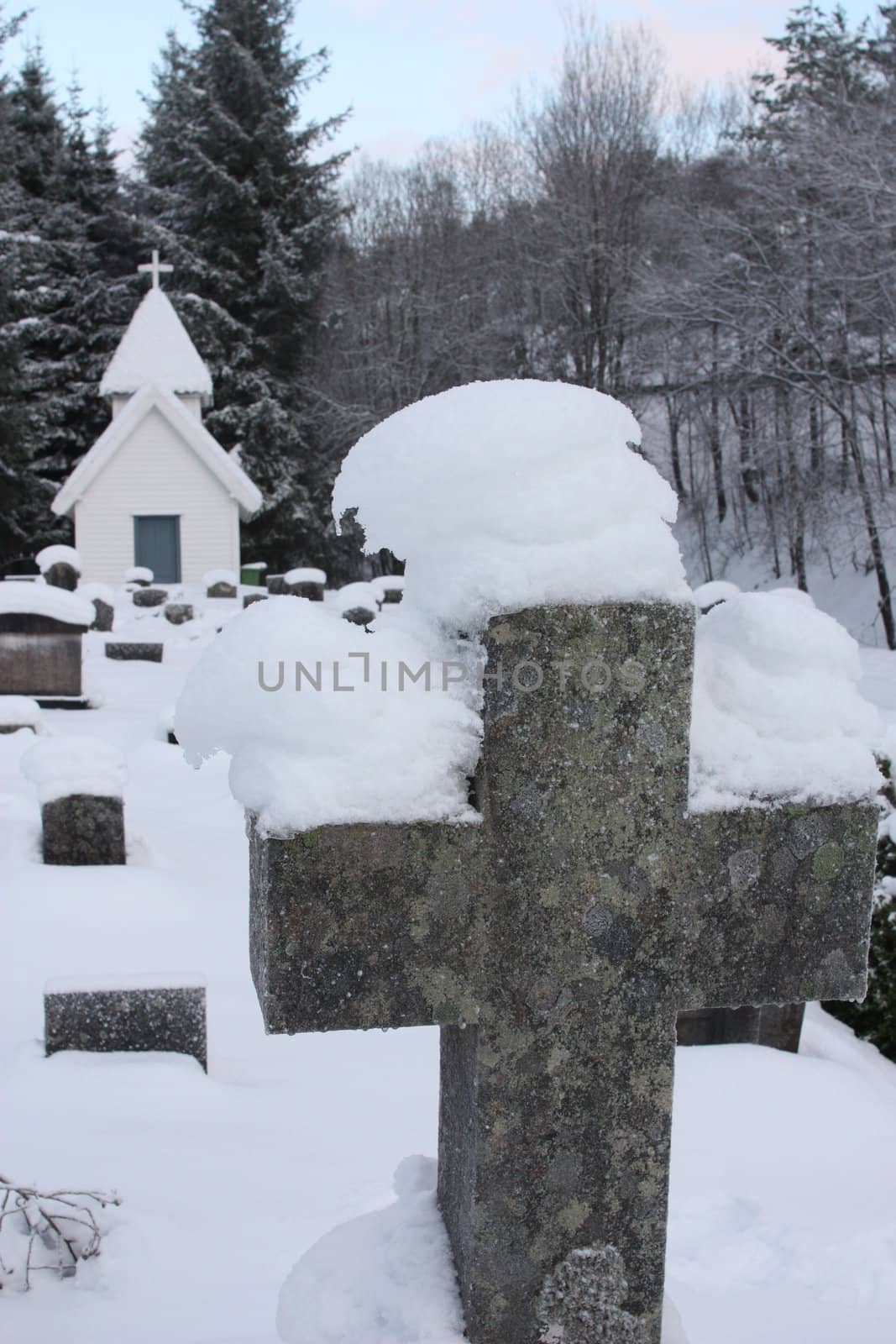 An old graveyard near by Folderøyhamn on the island of Bømlo in Norway